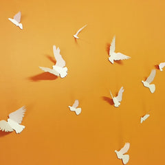 3D wall art - Flying Birds in white