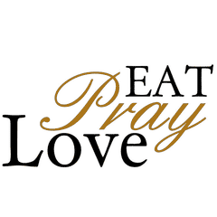 Wooden & vinyl Eat Pray Love quote