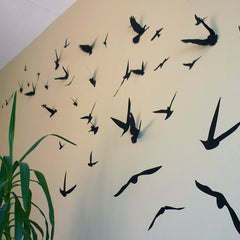 3d Wall art - flying birds in black