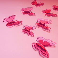 3D Wall art - Papillion Butterflies in pink