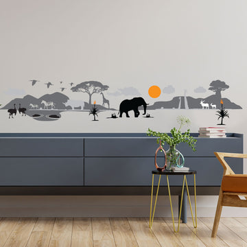 African skyline vinyl wall stickers in room