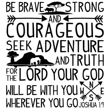 Be Brave vinyl wall poetry - Joshua 1:9