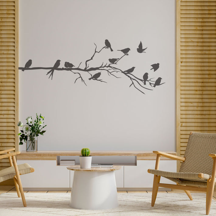 Birds on a branch vinyl wall stickers