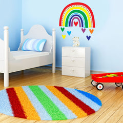 Boho rainbow vinyl wall sticker in bright colours - room
