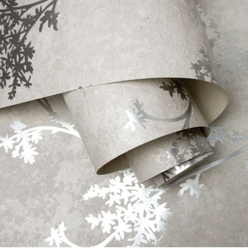 Chevril Taupe & silver Wallpaper
