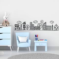 Doodle city vinyl wall sticker - room