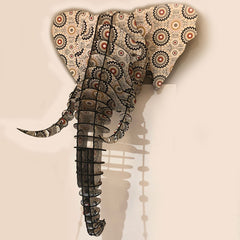3D Elephant Head - Patterned