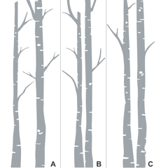 Birch forest frosted vinyl glass stickers 
