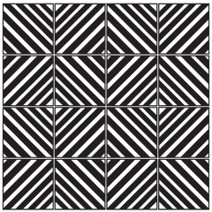 Geometric stripes - Black & White Vinyl wall tiles