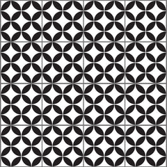 Geometric circles - Black & White Vinyl Tiles