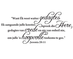 Jeremia Quote - Afrikaans wall poetry