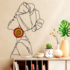 Lady with Earring - vinyl wall sticker