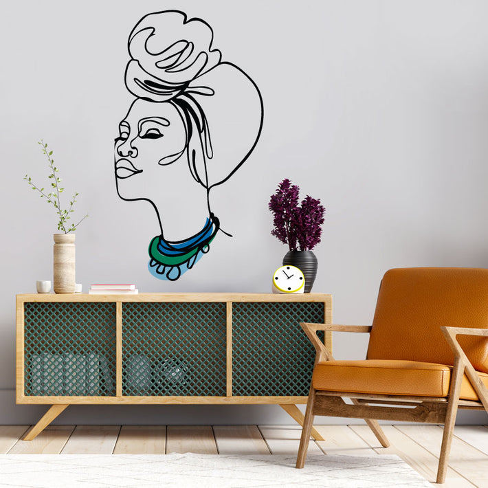Lady with Necklace - vinyl wall sticker