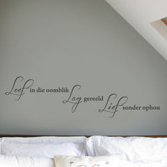 Leef Quote small - vinyl wall poetry