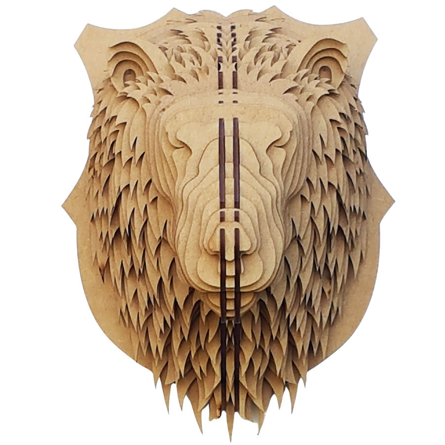 3D Lion Head - Wood