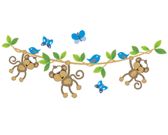 Monkeys on a vine - Kid's vinyl stickers