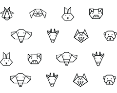 Origami Animals - Vinyl wall patterns