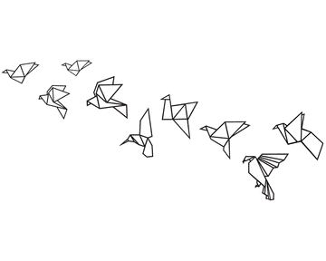 Origami birds - Vinyl wall patterns