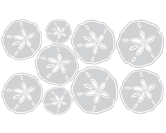 Frosted Pansy shells - glass stickers