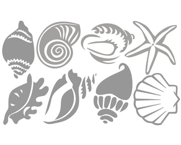 Frosted Sea Shells - vinyl glass stickers
