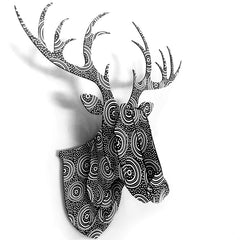 3D Stag Head - Patterned