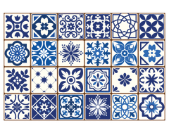Spanish Blue - Vinyl Wall Tiles