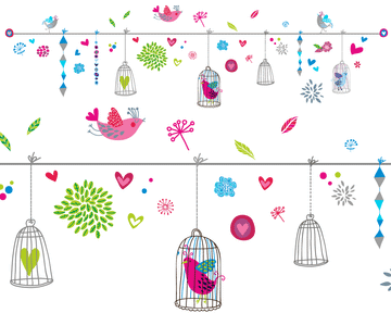 Whimsical Birdcages - Kid's wall stickers