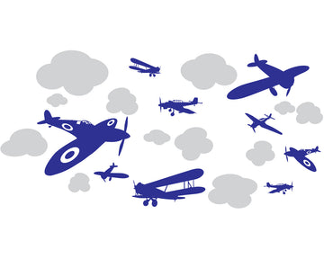 Airplane vinyl wall stickers for boys