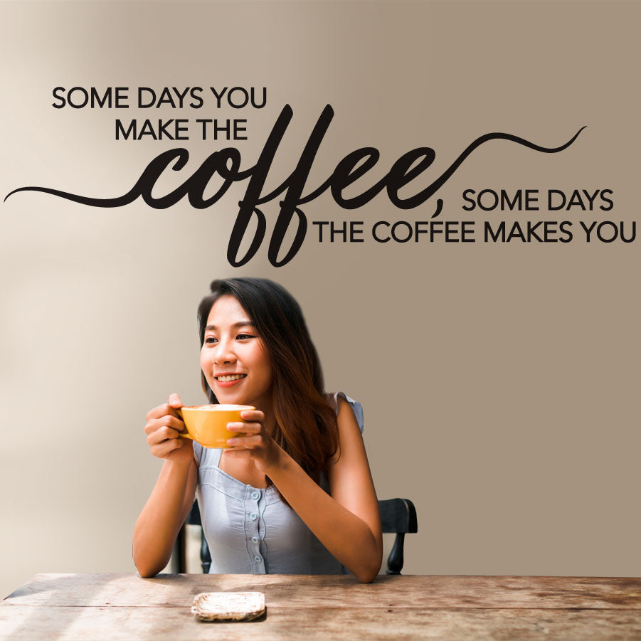 Coffee vinyl wall quote - room