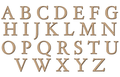 Formal Alphabet Letters in Wood