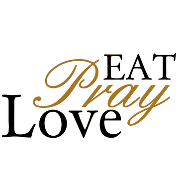 Eat Pray Love vinyl wall sticker with Wood 