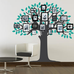 Family tree vinyl wall sticker with framed photos