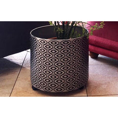 African Silver and Black Plant Holder