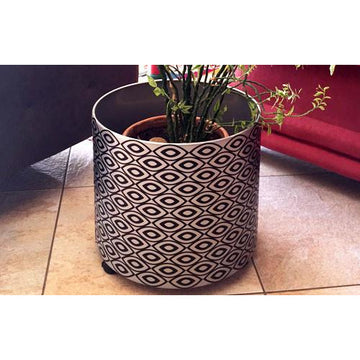 African Silver and Black Plant Holder