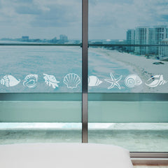 Frosted Sea Shells - vinyl glass stickers